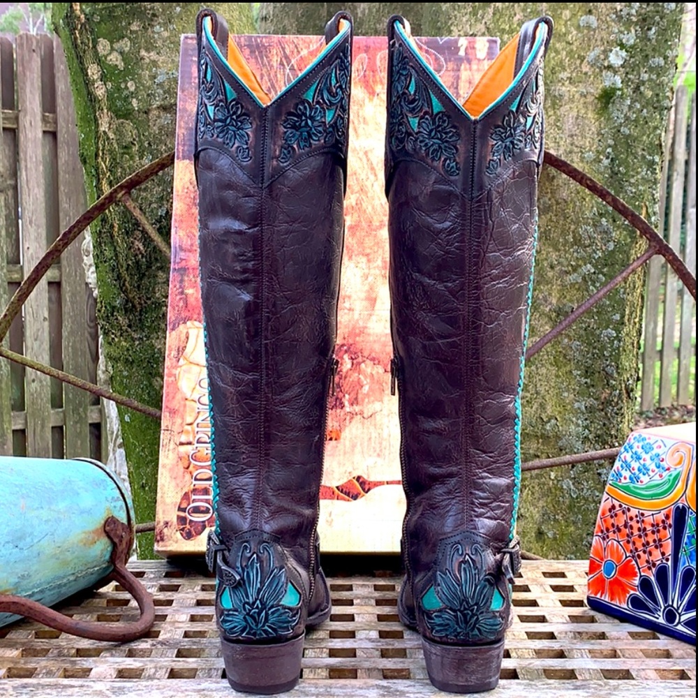 OLD GRINGO NEW With Box Aster Tooling 18” Tall Knee High Western Boots, Size 6.5 - Picture 4 of 13